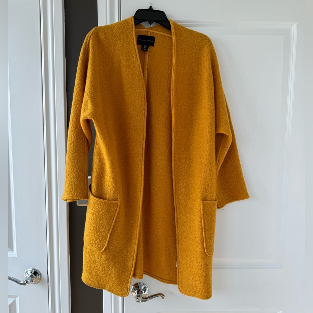 Mustard-yellow cardigan
